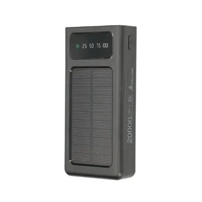 Produktbild von Solarny power bank 20000mAh Wydajny power bank idealny w podróży Czarny