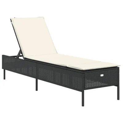 Produktbild von vidaXL Sonnenliege mit Auflage Schwarz Poly-Rattan
