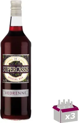 Produktbild von Lot de 3 Vedrenne - Crème de cassis Supercassis 15° - 1L