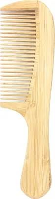 Produktbild von Natürlicher Haarkamm aus Bambus mit breiten Zinken für Damen und Herren, antistatischer Afro-Gabelkamm, Entwirrungsbürste für lockiges, glattes und nasses Haar, verhindert Haarbruch, stimuliert das Wachstum der Kopfhaut