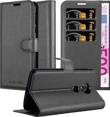 Obrázek produktu pro Cadorabo Case for Motorola MOTO E5 / G6 PLAY Protective Case in Black Pouzdro na mobilní telefon s magnetickým zavíráním
