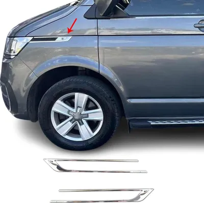 Image de Cadre de Clignotant pour VW T6.1 Transporter 2019-2024 acier inoxydable 2Pcs