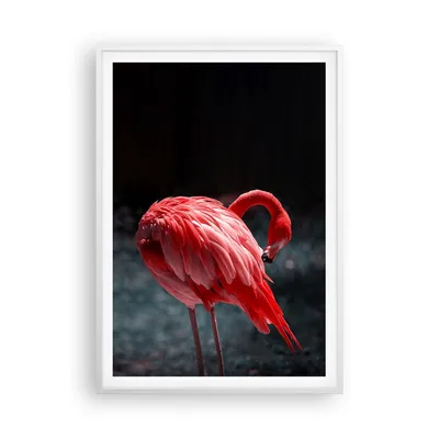 Produktbild von Gerahmtes Poster - Weißer Rahmen - Flamingo Rosa Vogel - 70x100 cm - Wand Bild - Wanddeko - Wandbilder - Kunstposter - Wandposter - Bilderrahmen - Bilder - Kunstdruck - P2WPA70x100-4551