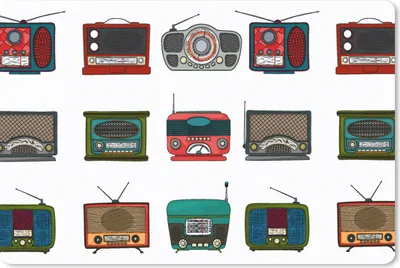 Produktbild von MuchoWow® Mauspad Mousepad Retro - Radio - Design 27x18 cm - Mousepads - Maus Mat - Pad - Mausunterlage - Büroartikel - Desk Matten