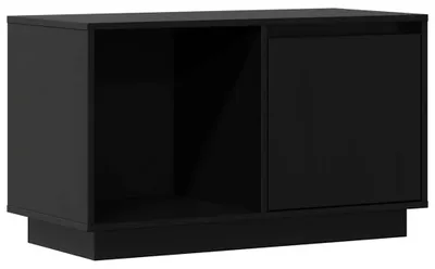 Image de vidaXL Armoire TV noire 74x35x44 cm pin massif