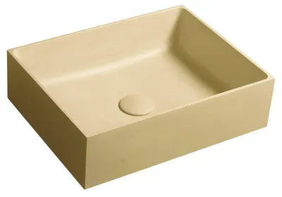 Produktbild von Sapho FORMIGO Betonwaschbecken zum Aufsetzen, 47,5x36,5cm, Gelb matt