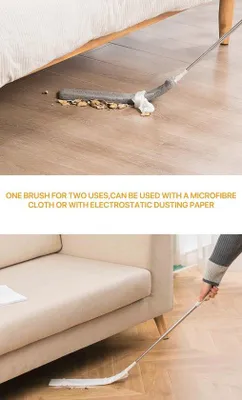 Produktbild von Staubabwischer, flexibles Stofftuch mit unvergällbarem Stahl-Erstreckarm für Schlafsofa, Möbeluntergrund, Haushaltsgänge, Staubpartikel, ausziehbares Staubsaugerwerkzeug.