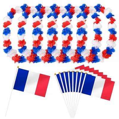 Frankreich Handfahnen 15 Stück, 14x21 cm, Polyester, rot-weiß-blau