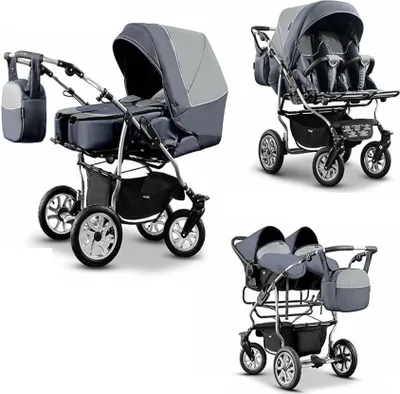 Produktbild von Zwillingskinderwagen 4 in 1 City Twin inkl. Autositze - 15 Teile - in 19 Farben
