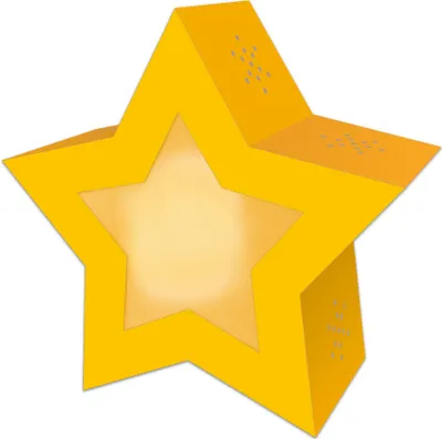 Produktbild von URSUS Twinkle Star Laternen-Bastelset NEON GELB