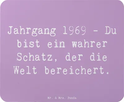 Produktbild von Mr. & Mrs. Panda Mouse Pad Spruch 1969 Geburtstag Schatz - Lavendeltraum - Geschenk, Geburtstagsgeschenk, Jahrgangsparty, Erinnerungen, mousematte, Mauspad, Alter, pc