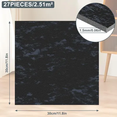 Produktbild von YZNAHRE PVC Bodenbelag 30x30 cm 27 Stück Vinylboden Selbstklebend Klebefliesen Boden Wasserfest Rutschfest Bodenfliesen für Wohnzimmer Küche Bad (S29, 2.5㎡)
