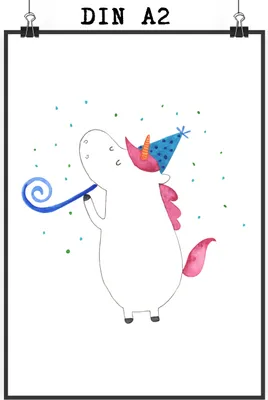 Produktbild von Mr. & Mrs. Panda Bild Einhorn Party DIN A2 - Weiß - Geschenk, Unicorn, wanddeko, Alkohol, Plakat, Fest, Wandbild, drucke, Club, Kunstdruck, Geburtstag