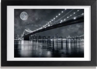 Produktbild von Bild 30x20 MDF-Rahmen, Wandkunst Brooklyn Brücke