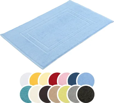 Produktbild von liebling Badvorleger, 100% hochwertige Baumwolle, Serie Borkum, 650 gr. / m², 50 x 70 cm, 60 Grad, -, schnelltrocknend, taubelblau