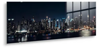Zdjęcie produktu dla STYLER Obraz na szkle 50x125 cm motyw Night nowoczesna dekoracja ścienna do salonu sypialni biura Glasspik