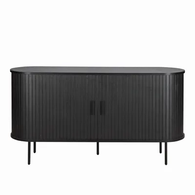 Produktbild von Möbilia Sideboard | 2 Schiebetüren | B 140 x T 40 x H 76 cm | schwarz | 32020002 | Serie SIDEBOARD