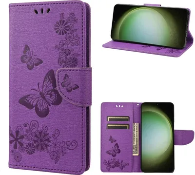 Produktbild von König Design Hülle kompatibel mit Kunstleder Handyhülle - Handy Case Lila