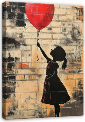 Produktbild von Leinwandbild Wandbild Abstrakt Banksy - 100x70 cm - Leinwandbilder Wandbilder XXL Wanddekoration Design Wohnzimmer Schlafzimmer Flur Büro Küche