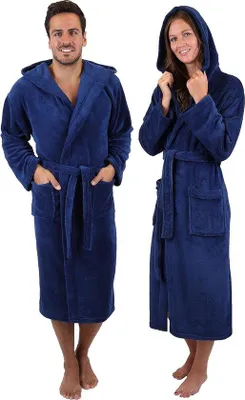 Produktbild von Famanu Badmantel Mikrofaser für Herren und Damen - lange Badjacke mit Kapuze