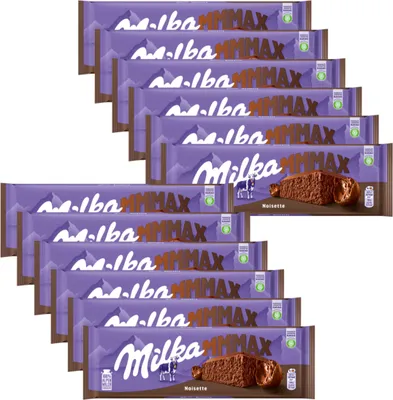 Produktbild von Milka Noisette XXL Tafel aus Alpenmilchschokolade 270g 12er Pack