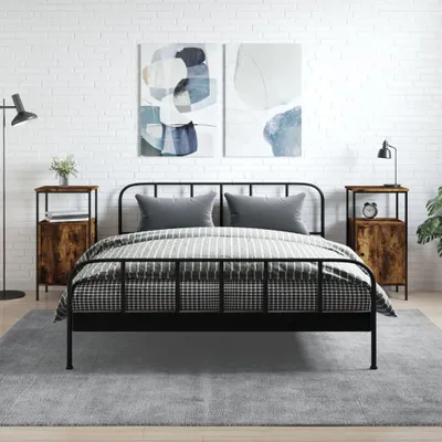 Obrázek produktu pro vidaXL Noční stolky 2 ks. Kouřový dub 41x31x80 cm výrobek ze surového dřeva