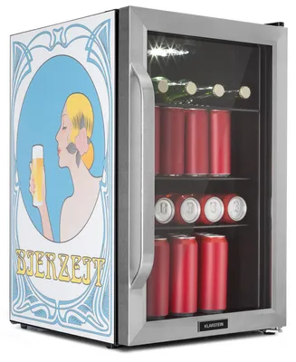 Obrázek produktu pro KlarsteinBeersafe 70, Bierzeit Edition, lednice, 70 l, 3 police, panoramatické skleněné dveře, nerezová ocel