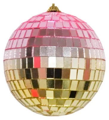 Productafbeelding van Kerstdecoratie - Kerstornament - Discobol - Schuim - Roze/Goud - 30x30x30 cm