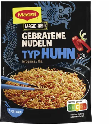 A package of Maggi Magic Asia fried noodles with chicken flavor.