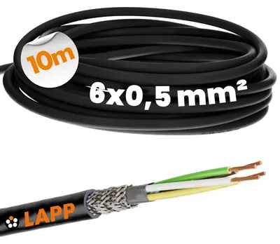 Produktbild von Solidchoice - 10 Meter LiYCY-Kabel, 6x0,5 mm², abgeschirmt, Steuerleitung