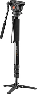 Produktbild von Walimex pro Cineast Mono Video Einbeinstativ höhenverstellbar bis 168 cm mit fluidgedämpftem 2-Wege Videoneiger