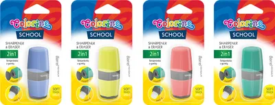 Image de Taille-crayon Colorino School 2 en 1 avec gomme