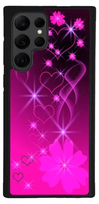 Produktbild von TPU Silikon Hülle für Samsung Galaxy S22 ULTRA Handy Cover Case Schutzhülle Handyhülle Bumper MOTIV 291 Herzen Blume Pink
