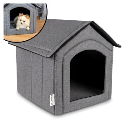 Produktbild von Faltbare Hundehöhle mit herausnehmbarem Dach, Größe M, Grau