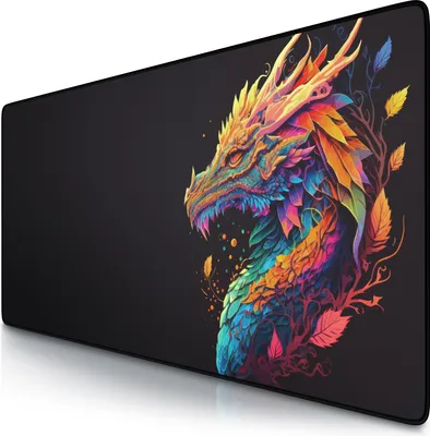 Zdjęcie produktu dla Podkładka pod mysz Titanwolf XXL Speed Gaming Black 900 x 400 mm, podkładka pod mysz XXL, duży rozmiar, poprawia precyzję i szybkość, kolor Dragon