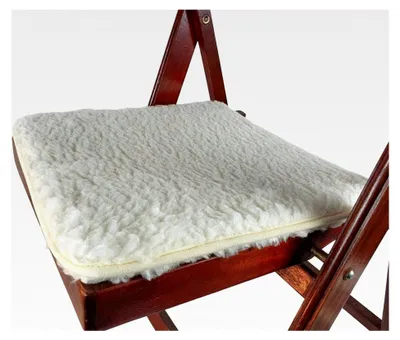 Produktbild von Sitzkissen aus Lammflor 38x38 Wolle (Creme)