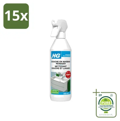 Produktbild von 15 x HG Bad- und Duschreiniger Extra Glanz - 500 ml - Großpackung - 15 Stücke