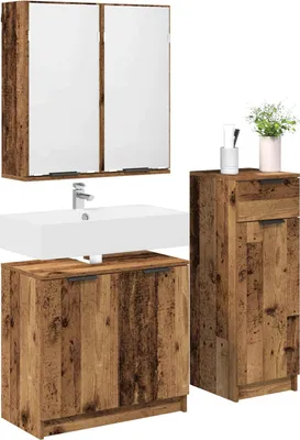 Obrázok produktu pre vidaXL Súprava kúpeľňových nábytkov, 3 kusy, recyklované drevo, 64,5 x 33,5 x 59 cm