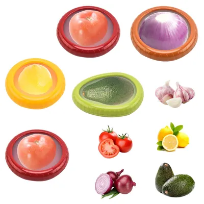Obst- und Gemüseboxen aus Silikon, 5er-Set, wiederverwendbar