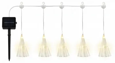 Produktbild von Solar Lichterkette Außenbereich 5 Kugeln 4 m Feuerwerk-Effekt Garten Deko
