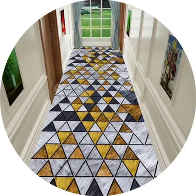 Imagen del producto de Alfombra para pasillo con diseño triangular en 3D, transpirable e impermeable