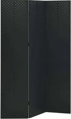 Zdjęcie produktu dla Parawan 3-panelowy, czarny, 120 x 180 cm, stalowy
