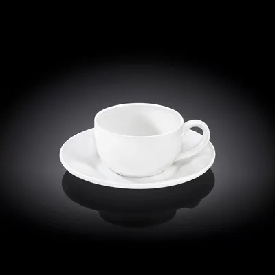 Image de Tasses à espresso Wilmax avec soucoupes, lot de 2, 100 ml WL-993002/2C