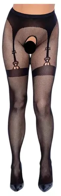 Produktbild von Cottelli Netzstrumpfhose S-L mit Strumpfbandmuster