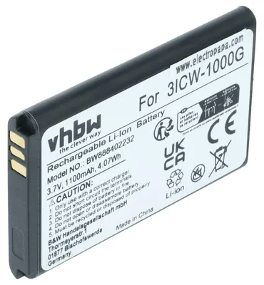 Produktbild von vhbw Akku Ersatz für UniData / Incom 3ICW-1000G für schnurlos Festnetz Telefon, SIP Telefon (1100 mAh, 3,7 V, Li-Ion)