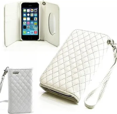 Produktbild von Apple iPhone 5 5S Booksytle Handtasche Mirror Weiss