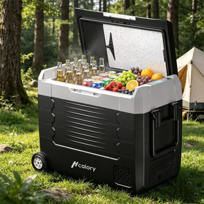 Produktbild von Hcalory D35M+ Dual Zone Auto Kühlschrank 35L Kompressor Kühlbox 12V 24V 220-240V Mit Rädern, Ohne Bluetooth, Camping Gefrierbox Tragbar
