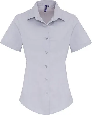 Produktbild von Premier Workwear WomenŽs Stretch Fit Poplin Short Sleeve Baumwolle Shi