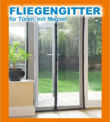 Image de Moustiquaire de porte magnétique noire 100x209cm Moustiquaire Rideau de porte