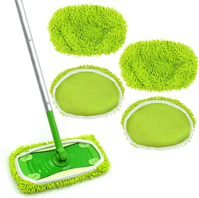 Produktbild von 30 Stück für Swiffer Sweeper Mop, Grüne Waschbare Mikrofaser Bodentücher, 25,4 x 11,5 cm, Feucht- und Trockenwischbezüge, Wiederverwendbar, Ideal für Hartböden und Holzböden